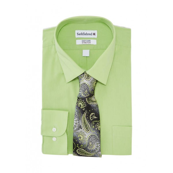 Saddlebred® Stretch Button Down Dress Shirt with Tie