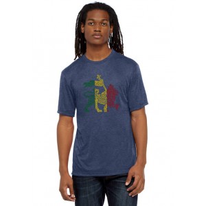 LA Pop Art Premium Blend Word Art Graphic T-Shirt - Rasta Lion - One Love 