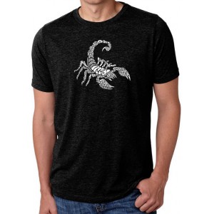 LA Pop Art Premium Blend Word Art Graphic T-Shirt - Types of Scorpions 