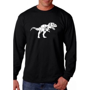 LA Pop Art Word Art Long Sleeve Graphic T-Shirt - Tyrannosaurus Rex 