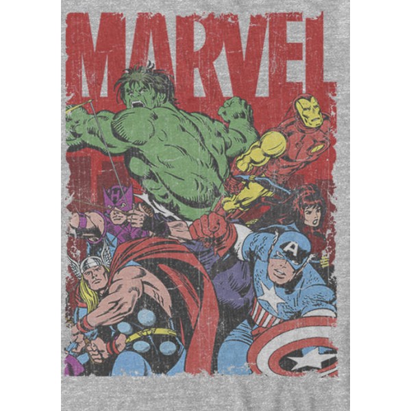 Marvel™ Avengers Team Retro Comic Vintage Short Sleeve T-Shirt