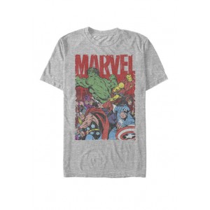 Marvel™ Avengers Team Retro Comic Vintage Short Sleeve T-Shirt 