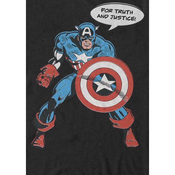 Marvel™ Retro Captain America Quote For Truth and Justice Short Sleeve Graphic T-Shirt