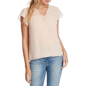 1. State Women's V-Neck Lace Trim Blouse 