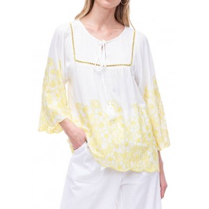 Fever Women's Embroidered Peasant Top