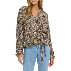 Free The Roses Women's Multicolor Pleated Top 