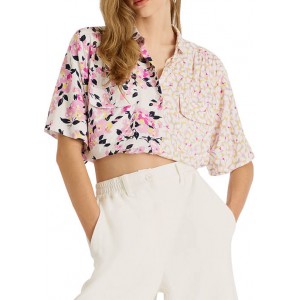 French Connection Yulia Printed Cropped Shirt 