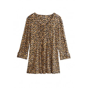 Kim Rogers® Women's 3/4 Sleeve Honeycomb Knit Leopard Top 