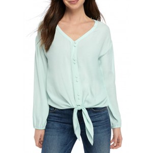 THE LIMITED Women's Button Front Tie Top 