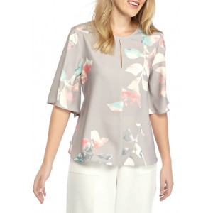 THE LIMITED Women's Wide Flutter Sleeve Tie Front Blouse 