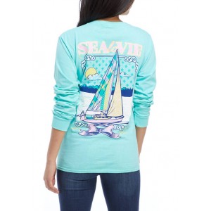 Benny & Belle Junior's Long Sleeve Sailboat Graphic T-Shirt 