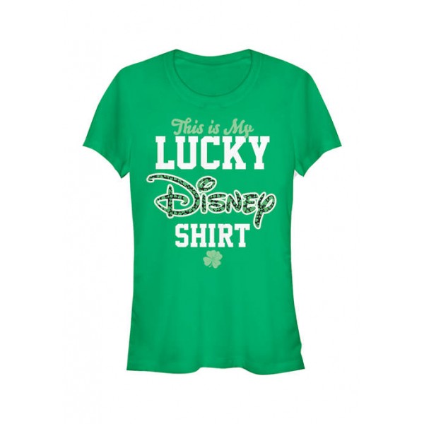 Disney Logo Junior's Licensed Disney Lucky Disney T-Shirt