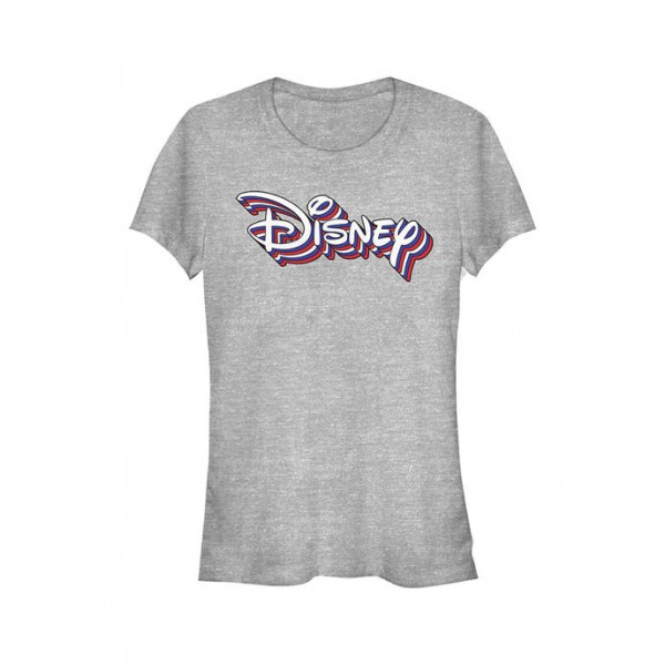 Disney Logo Junior's Licensed Disney Retro Rainbow T-Shirt