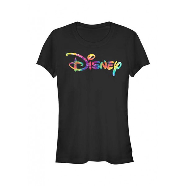 Disney Logo Junior's Licensed Disney Tie Dye Fill T-Shirt