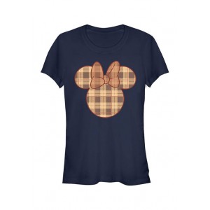 Mickey Classic Junior's Licensed Disney Fall Plaid Minnie T-Shirt 