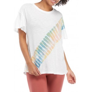 TRUE CRAFT Soft Shop Tie Dye Flutter Sleeve T-Shirt 
