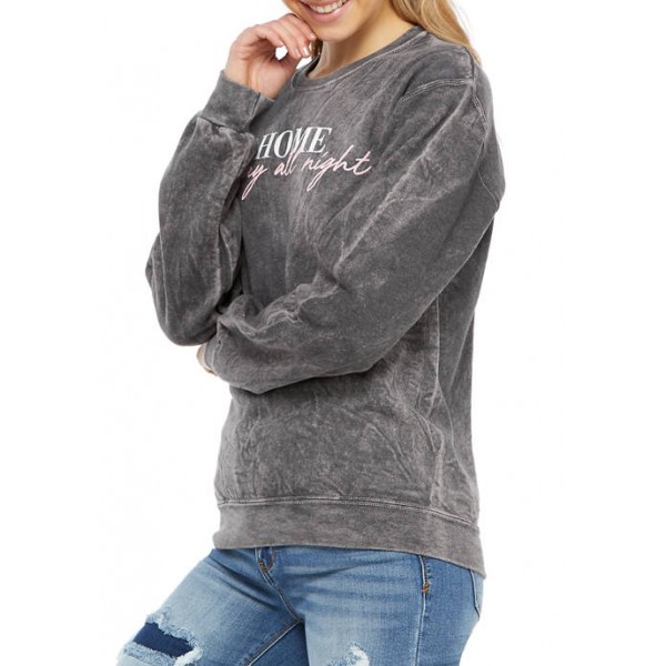 Cold Crush Junior's Long Sleeve Fleece Stay Home Graphic Pullover