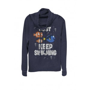 Disney® Pixar™ Finding Dory Just Keep Swimming Cowl Neck Graphic Pullover 