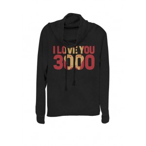 Marvel™ Avengers Endgame Iron Man I Love You 3000 Text Fill Cowl Neck Graphic Pullover 