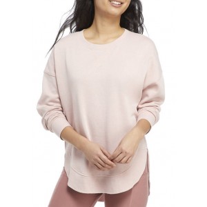 Pink Rose Junior's Long Sleeve Washed Fleece Top 