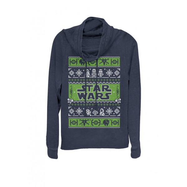 Star Wars® 8-Bit Characters Holiday Ugly Sweater Cowl Neck Pullover