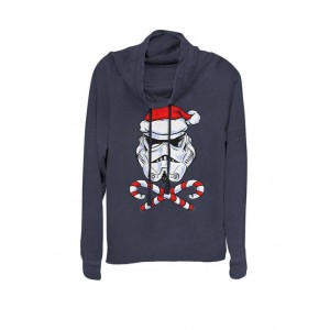 Star Wars® Christmas Stormtrooper Santa Hat Candy Canes Cowl Neck Graphic Pullover 