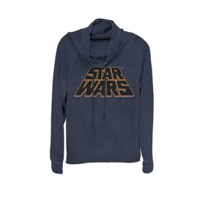 Star Wars® Layered Slanted Logo Vintage Style Cowl Neck Graphic Pullover 