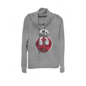 Star Wars® Red Rebel Logo On BB8 Portrait Cowl Neck Graphic Pullover 
