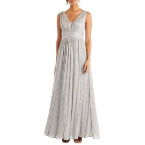 Morgan & Co. Women's Sleeveless V Neck Jewel Waist Gown