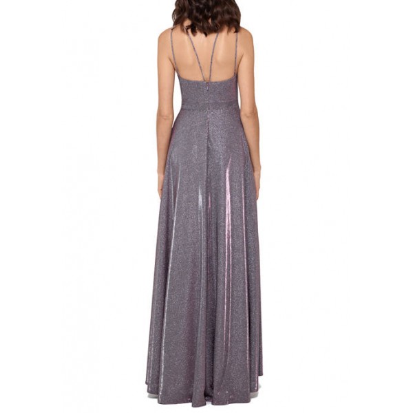 Xscape Women's Sleeveless V-Neck Glitter A Line Gown
