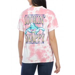 ACDC Junior's Short Sleeve Tie Dye Lookin' Snappy Graphic T-Shirt 