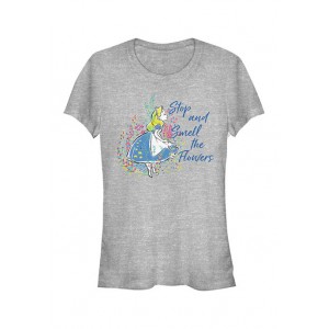 Alice in Wonderland Junior's Licensed Disney Smell The Flowers T-Shirt
