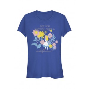 Alice in Wonderland Junior's Licensed Disney Wildflower T-Shirt 