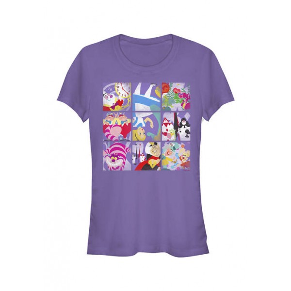 Alice in Wonderland Junior's Licensed Disney Wonder Art Blocks T-Shirt