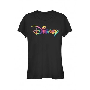 Disney Logo Junior's Licensed Disney Tie Dye Fill T-Shirt 