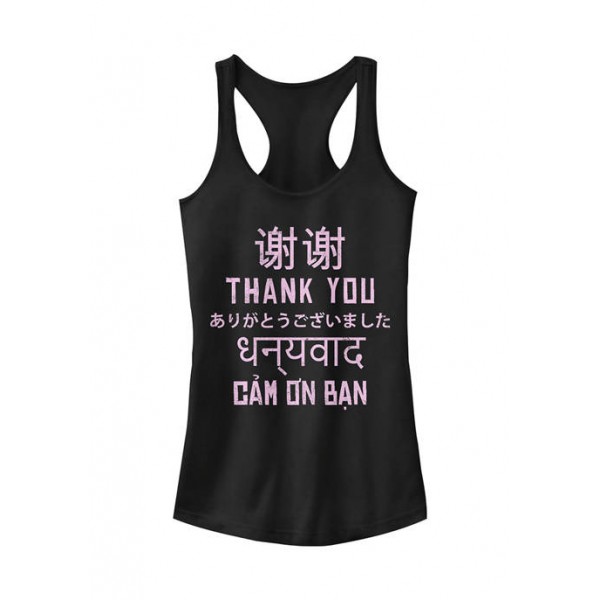 Fifth Sun Junior's V-Line Thank You Stack Graphic Tank