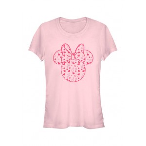 Mickey Classic Junior's Licensed Disney Minnie Hearts Fill T-Shirt 