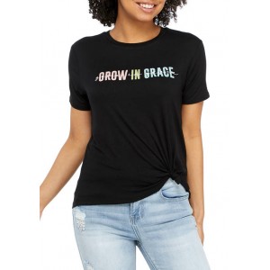 Miken Junior's Short Sleeve Side Knot Grow in Grace Graphic T-Shirt 
