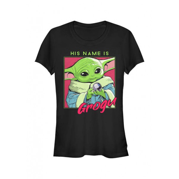 Star Wars The Mandalorian Junior's HIS NAME IS GROGU Graphic T-Shirt