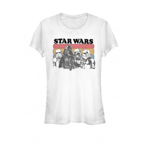 Star Wars® Women's Retro Stripes Darth Vader With Stormtroopers Graphic Short Sleeve T-Shirt 