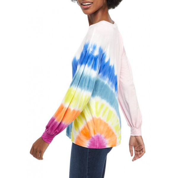Crown & Ivy™ Women's Drop Shoulder Sleeve Tie Dye Sweatshirt