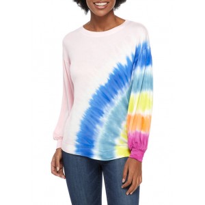 Crown & Ivy™ Women's Drop Shoulder Sleeve Tie Dye Sweatshirt 