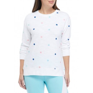 Crown & Ivy™ Women's Long Sleeve Dot Pullover