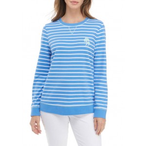 Kim Rogers® Women's Long Sleeve Striped Sweatshirt