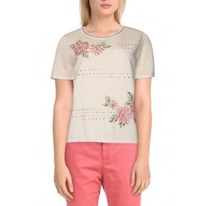 Alfred Dunner Women's Springtime in Paris Embroidered Flowers Sweater 