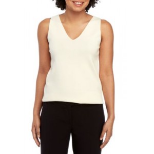 Anne Klein Double V Neck Sweater Tank Top 
