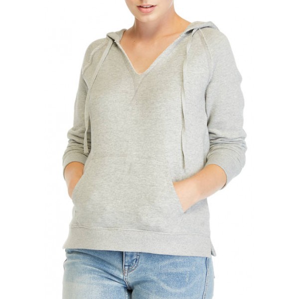 Crown & Ivy™ Women's V-Neck Long Sleeve French Terry Hoodie