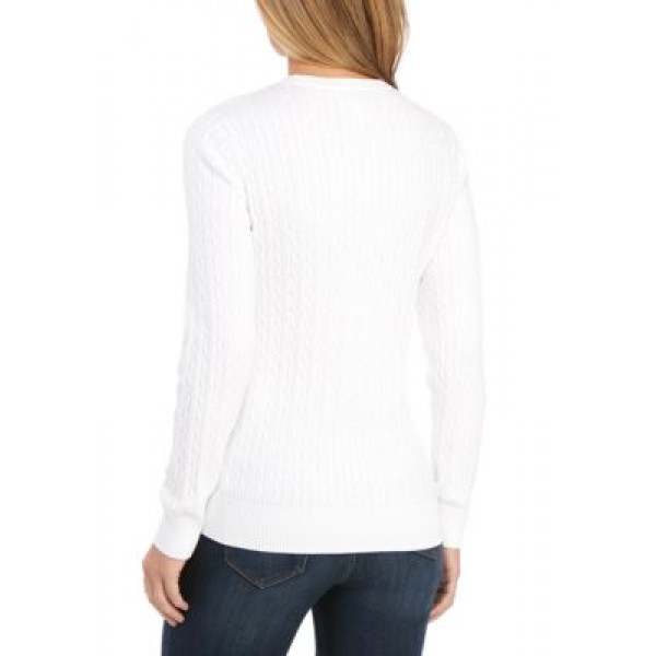 Kim Rogers® Long Sleeve Cable Knit Sweater