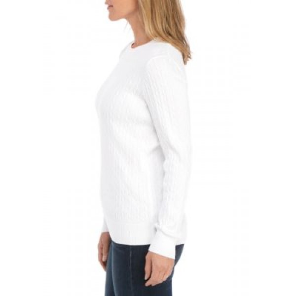 Kim Rogers® Long Sleeve Cable Knit Sweater