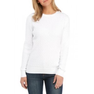 Kim Rogers® Long Sleeve Cable Knit Sweater 